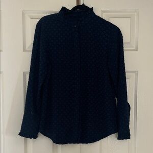 Banana Republic Dark Blue Textured Button-Up Shirt